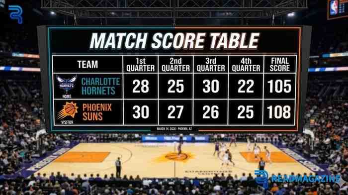 charlotte hornets vs phoenix suns match player stats